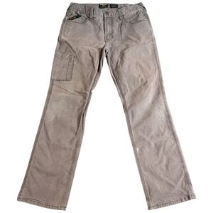 Ariat Rebar M4 Pants Men 30x32 Brown Khaki Flat Front Relaxed Fit‎ Straight Leg